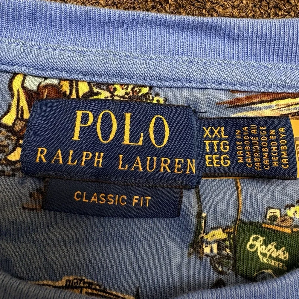 Polo Ralph Lauren PARIS BEAR Parisian Scene Graphic Classic Fit T Shirt Sz XXL